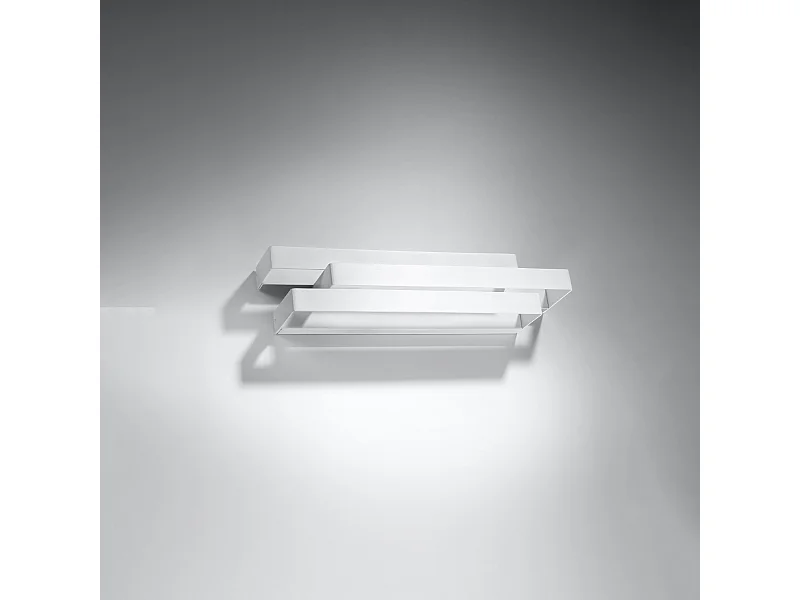 Lampade da parete Glacier moderno di acciaio - 2 sorgenti luminose 4000K - L.42 x A.10 cm - bianco