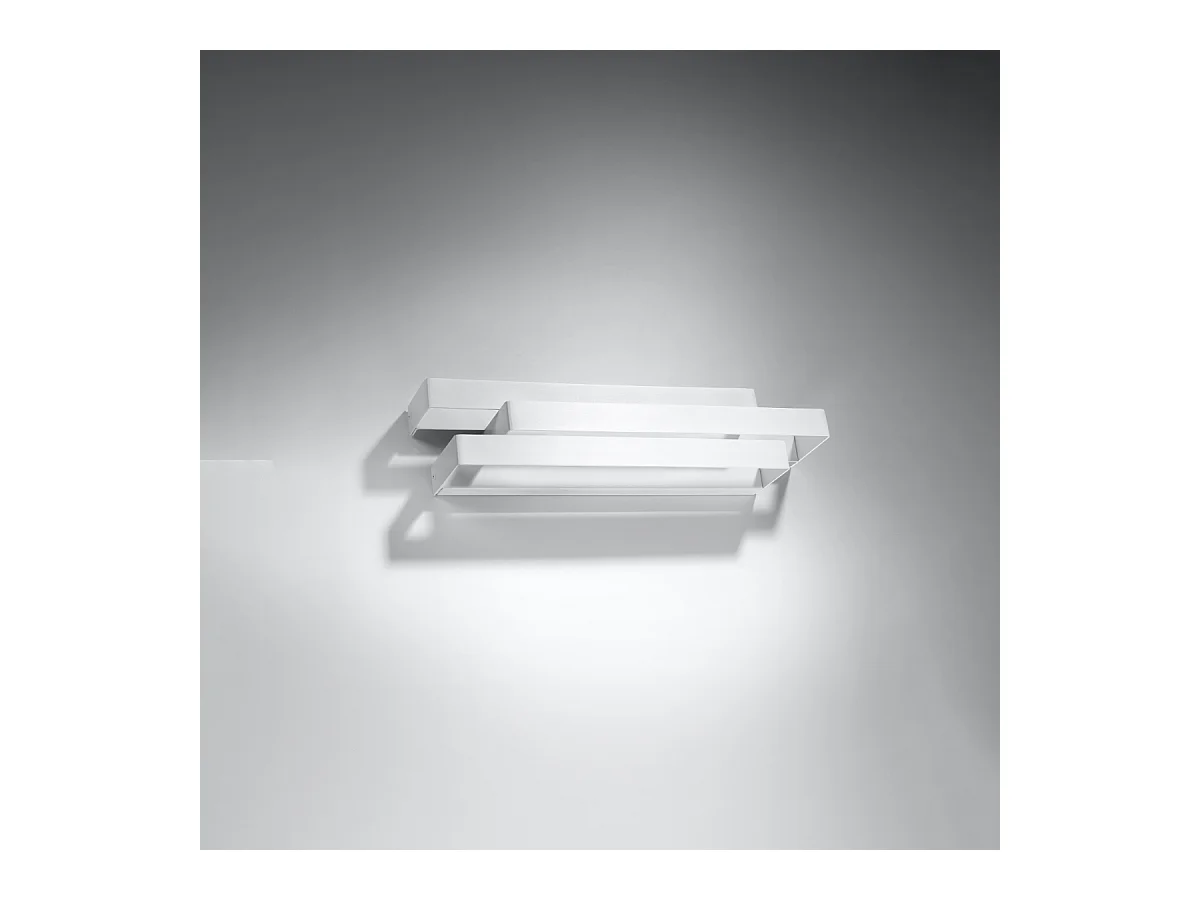 Lampade da parete Glacier moderno di acciaio - 2 sorgenti luminose 4000K - L.42 x A.10 cm - bianco