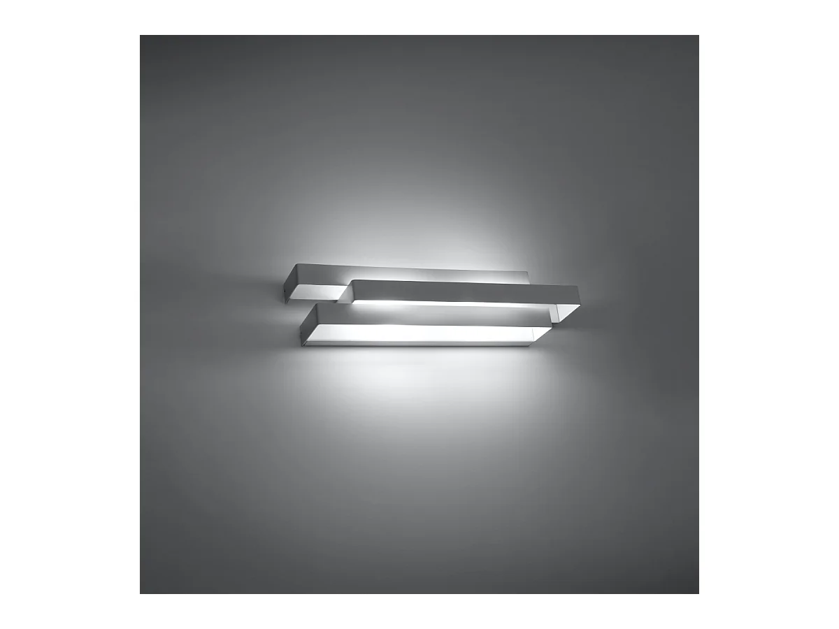 Lampade da parete Glacier moderno di acciaio - 2 sorgenti luminose 4000K - L.42 x A.10 cm - bianco