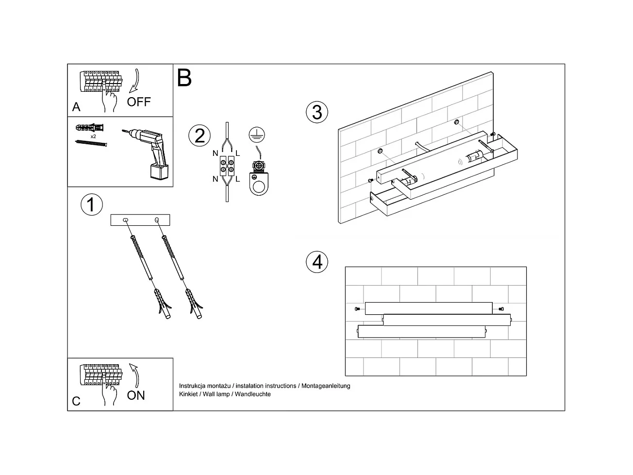 Lampade da parete Glacier moderno di acciaio - 2 sorgenti luminose 4000K - L.42 x A.10 cm - bianco