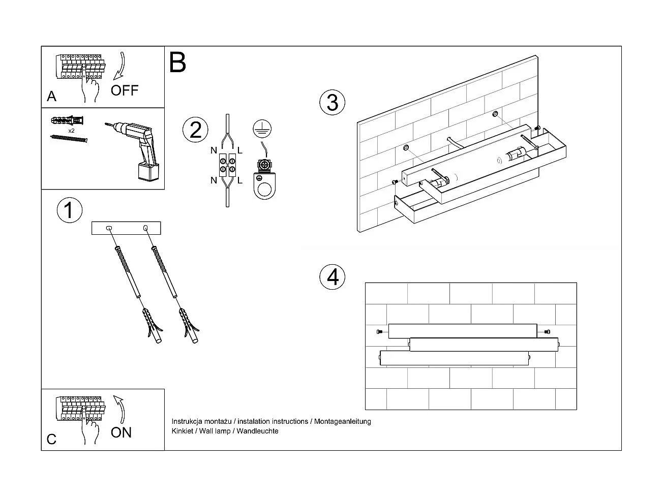 Appliques Glacier moderne en acier - 2 sources lumineuses 4000K - L.42 x H.10 cm - blanc