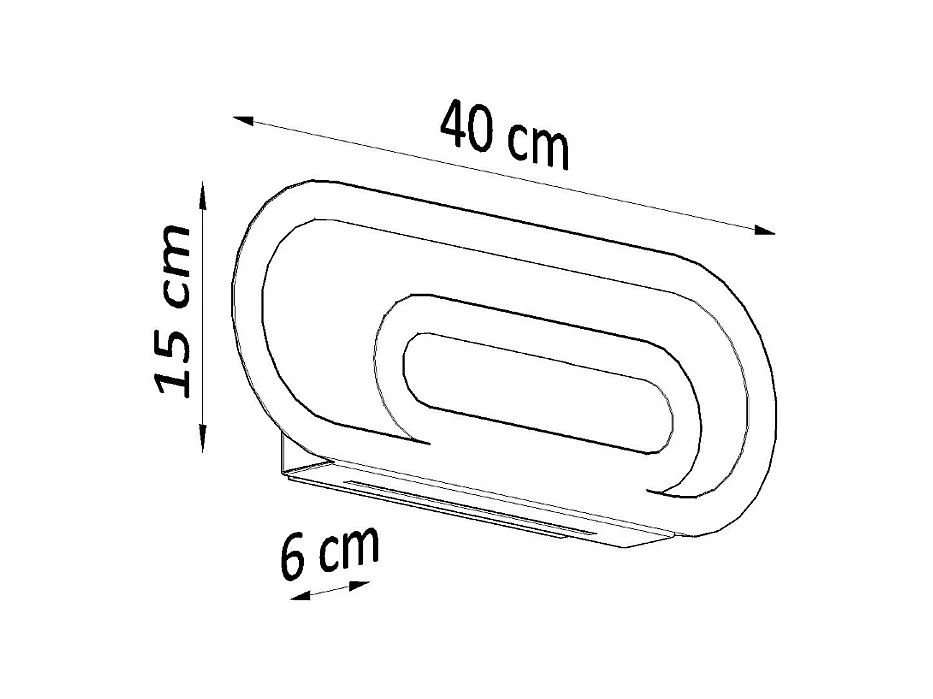 Lampade da parete Solutix moderno di acciaio/PVC - 2 sorgenti luminose 4000K - L.40 x A.15 cm - bianco