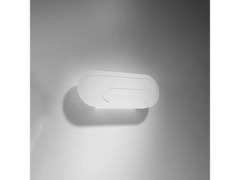 Appliques Solutix moderne en acier/PVC - 2 sources lumineuses 4000K - L.40 x H.15 cm - blanc