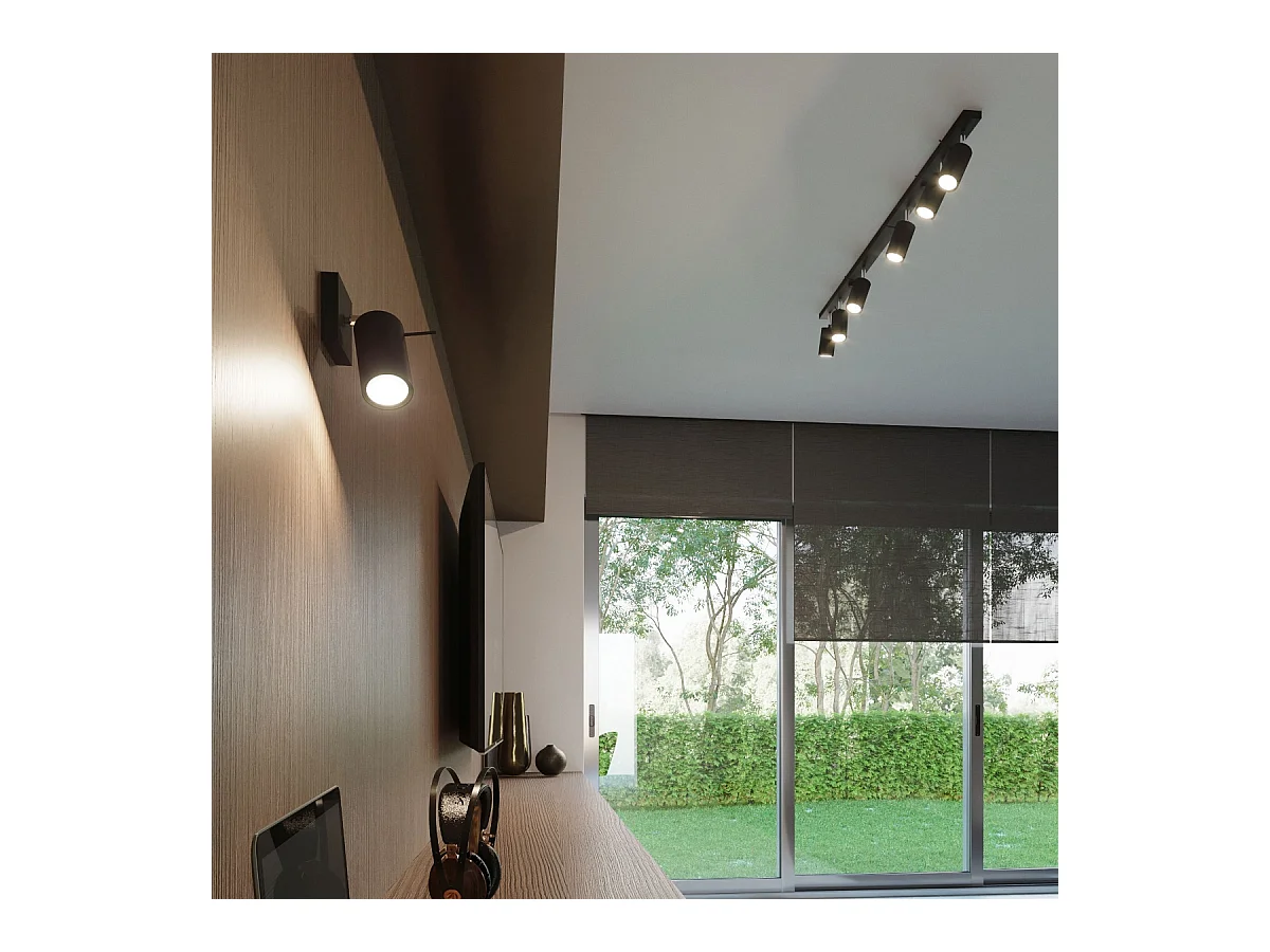 Appliques Briix moderne en acier - 1 sources lumineuses 4000K - L.8 x H.16 cm - noir