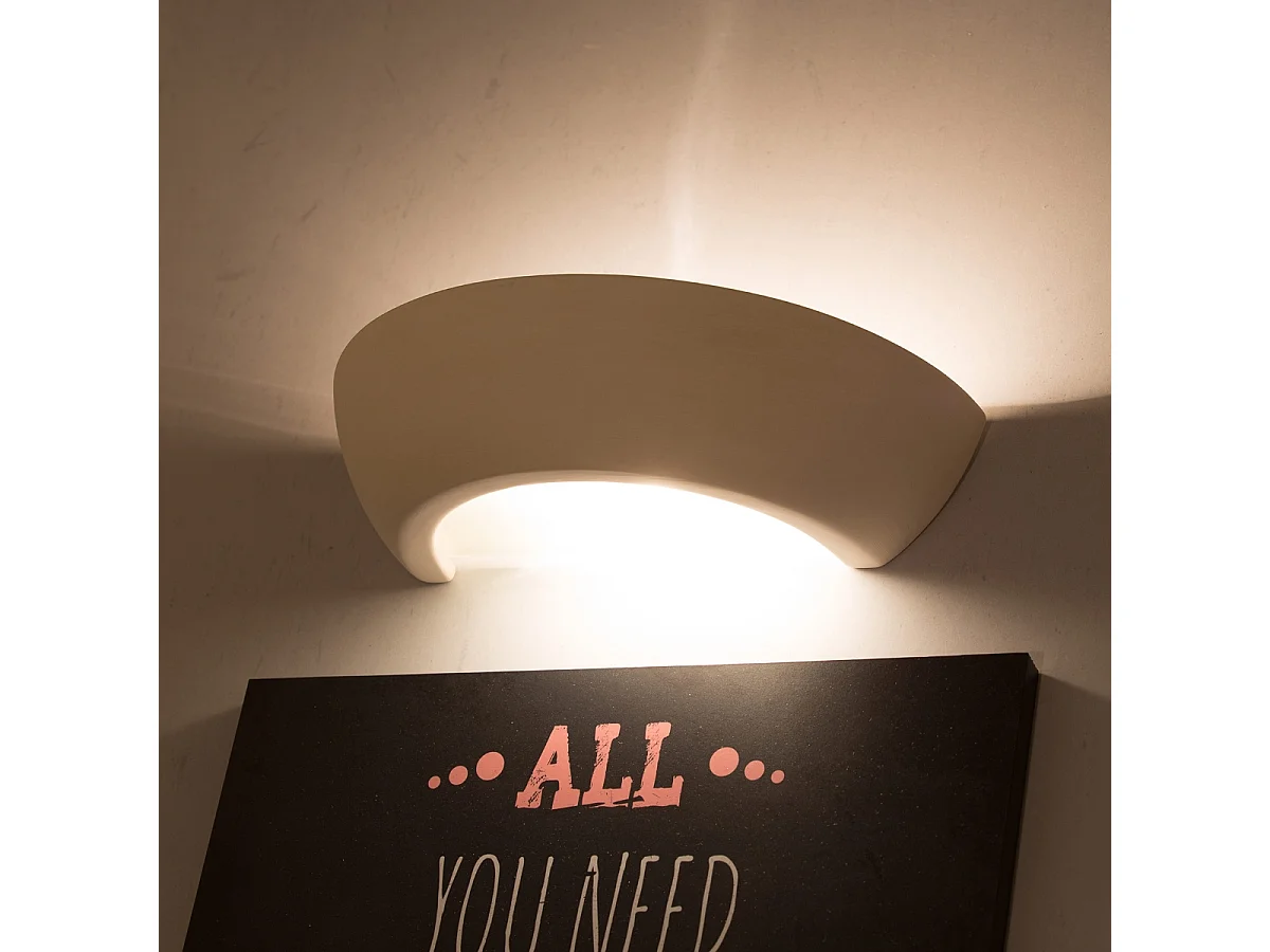 Appliques Luxis moderne en céramique/verre - 1 sources lumineuses 4000K - L.34 x H.8 cm - blanc