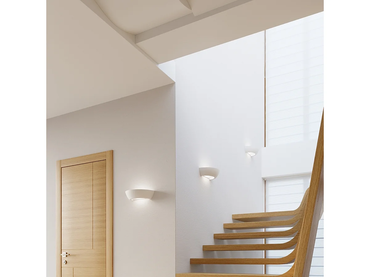 Appliques Luxis moderne en céramique/verre - 1 sources lumineuses 4000K - L.34 x H.8 cm - blanc