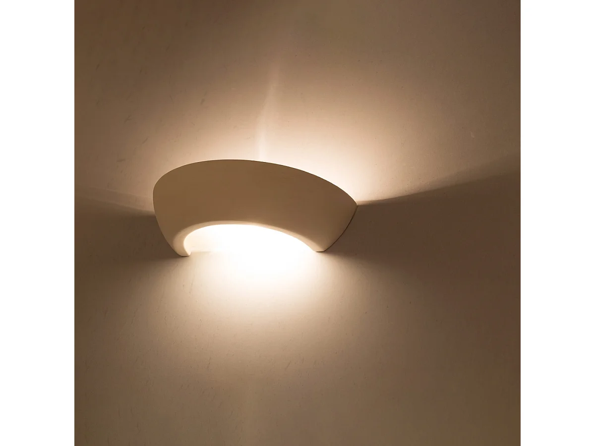 Appliques Luxis moderne en céramique/verre - 1 sources lumineuses 3000K - L.34 x H.8 cm - blanc