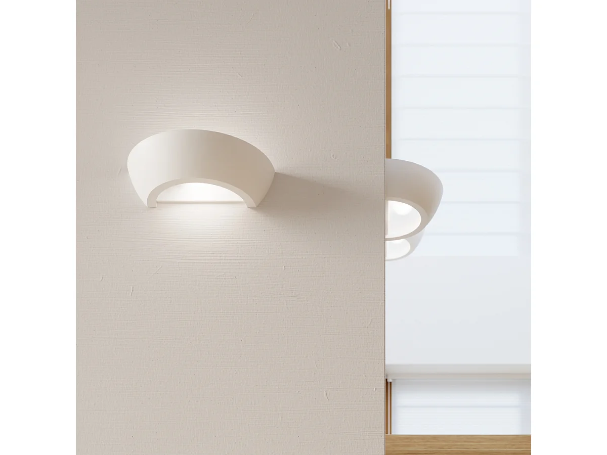 Appliques Luxis moderne en céramique/verre - 1 sources lumineuses 3000K - L.34 x H.8 cm - blanc