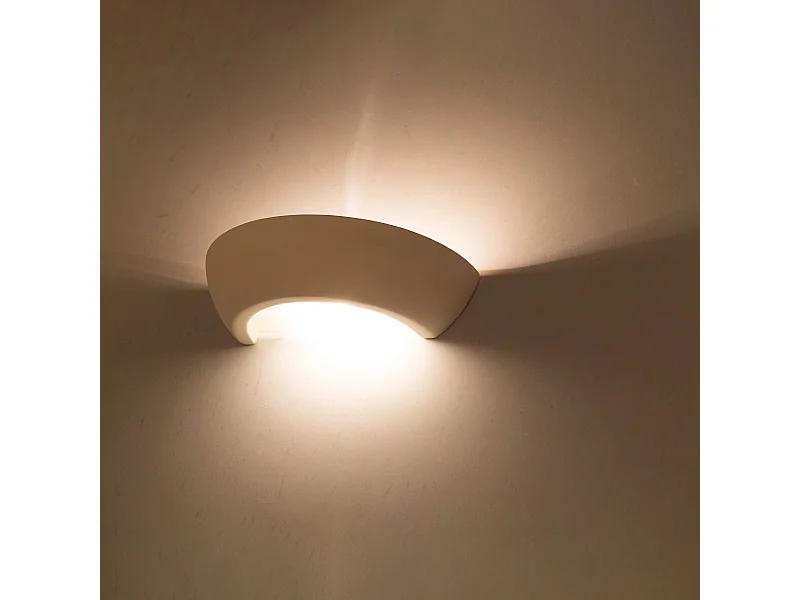Appliques Luxis moderne en céramique/verre - 1 sources lumineuses 3000K - L.34 x H.8 cm - blanc