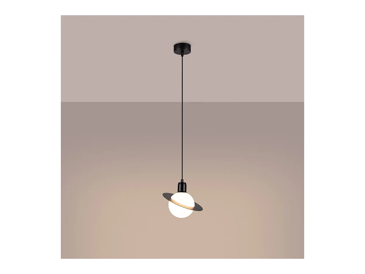 Lampy wiszące nowoczesny Gloxo, stal - 1 źródło światła 4000K - L.20 x H.125 cm - czarny