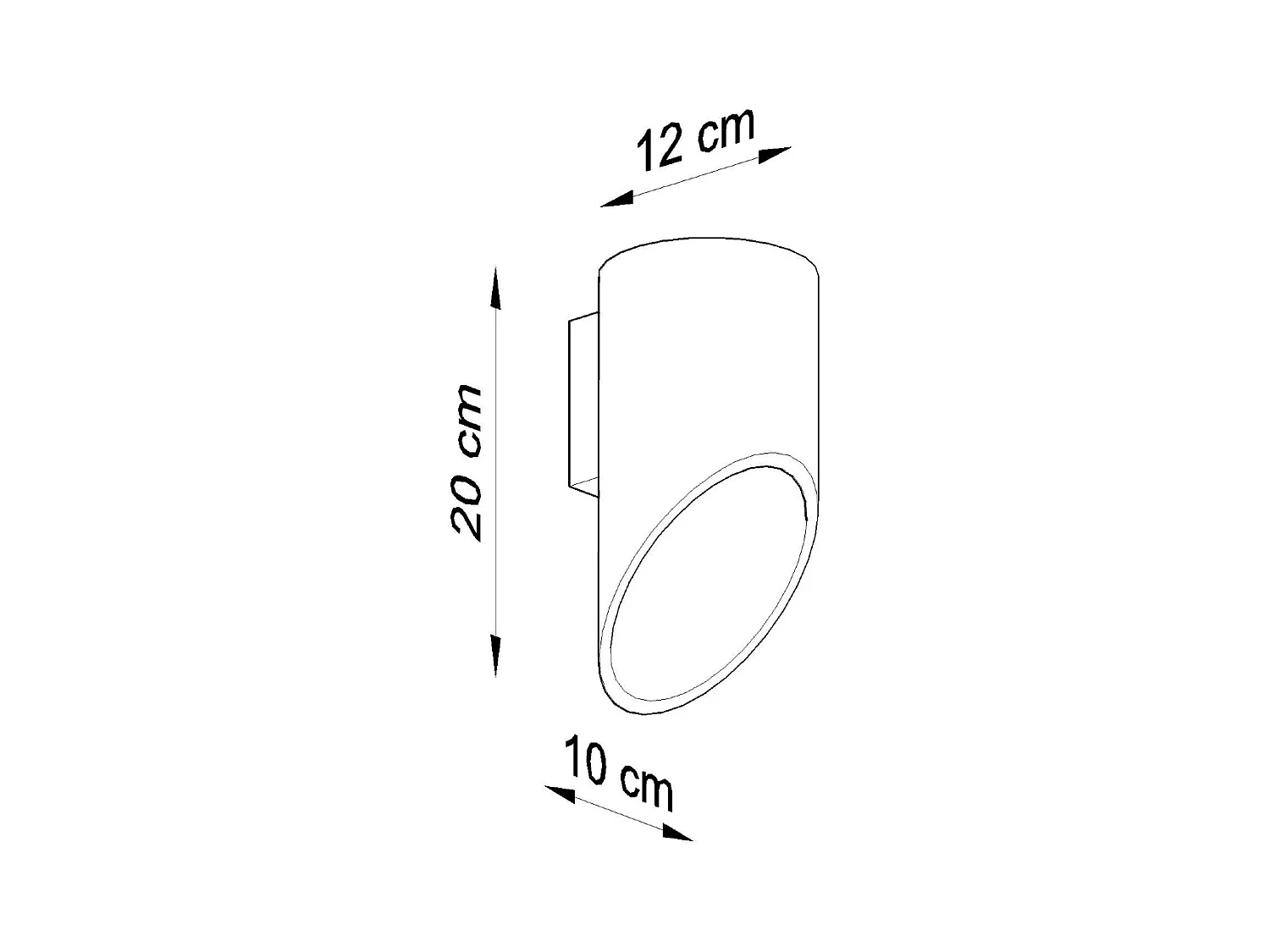 Lampade da parete Zitiex moderno di alluminio - 1 sorgenti luminose 4000K - L.10 x A.20 cm - bianco