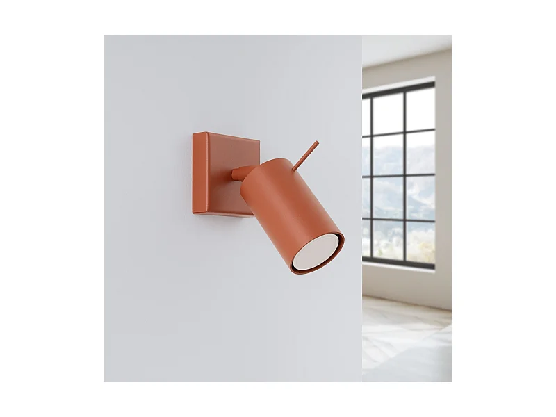 Applique Briix moderne en acier - 1 sources lumineuses 4000K - L.8 x H.8 cm - ocre rouge