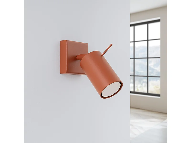 Applique Briix moderne en acier - 1 sources lumineuses 4000K - L.8 x H.8 cm - ocre rouge