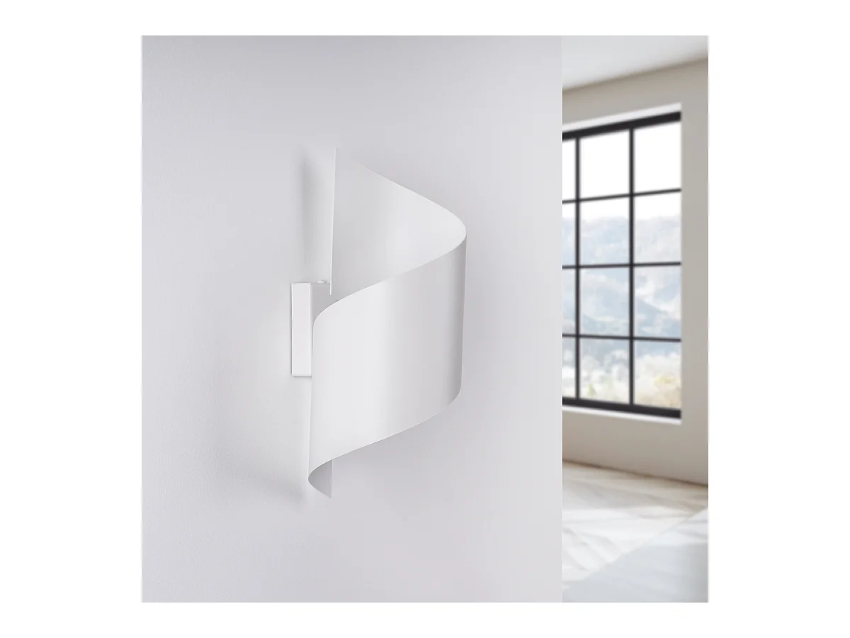 Lampade da parete Zaltonia moderno di acciaio - 1 sorgenti luminose 4000K - L.15 x A.31 cm - bianco