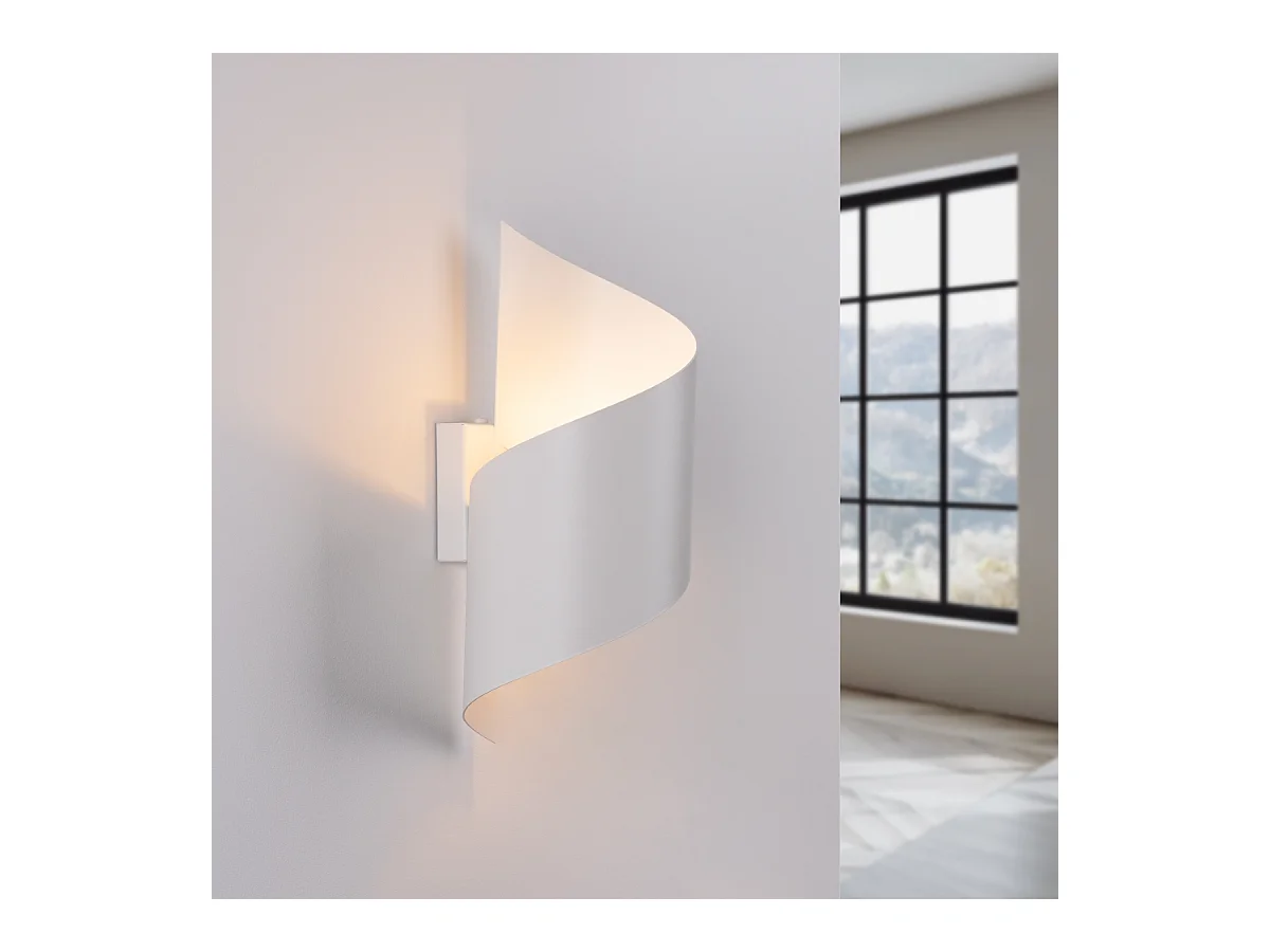 Lampade da parete Zaltonia moderno di acciaio - 1 sorgenti luminose 4000K - L.15 x A.31 cm - bianco