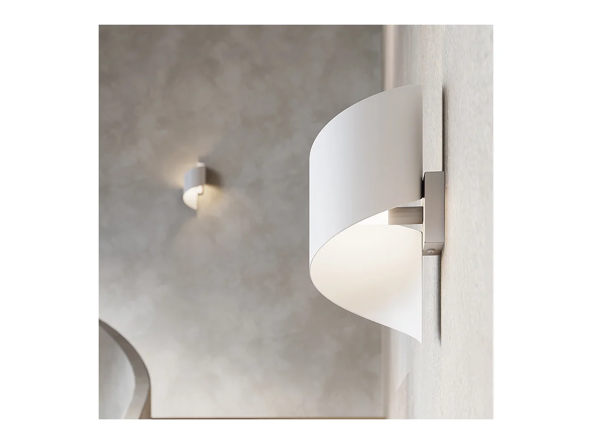 Lampade da parete Zaltonia moderno di acciaio - 1 sorgenti luminose 4000K - L.15 x A.31 cm - bianco