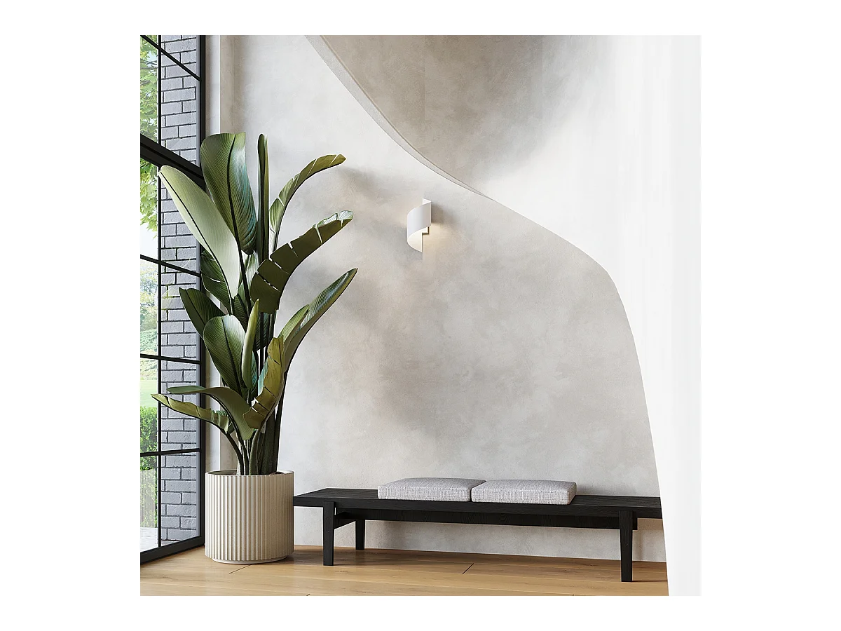 Lampade da parete Zaltonia moderno di acciaio - 1 sorgenti luminose 4000K - L.15 x A.31 cm - bianco