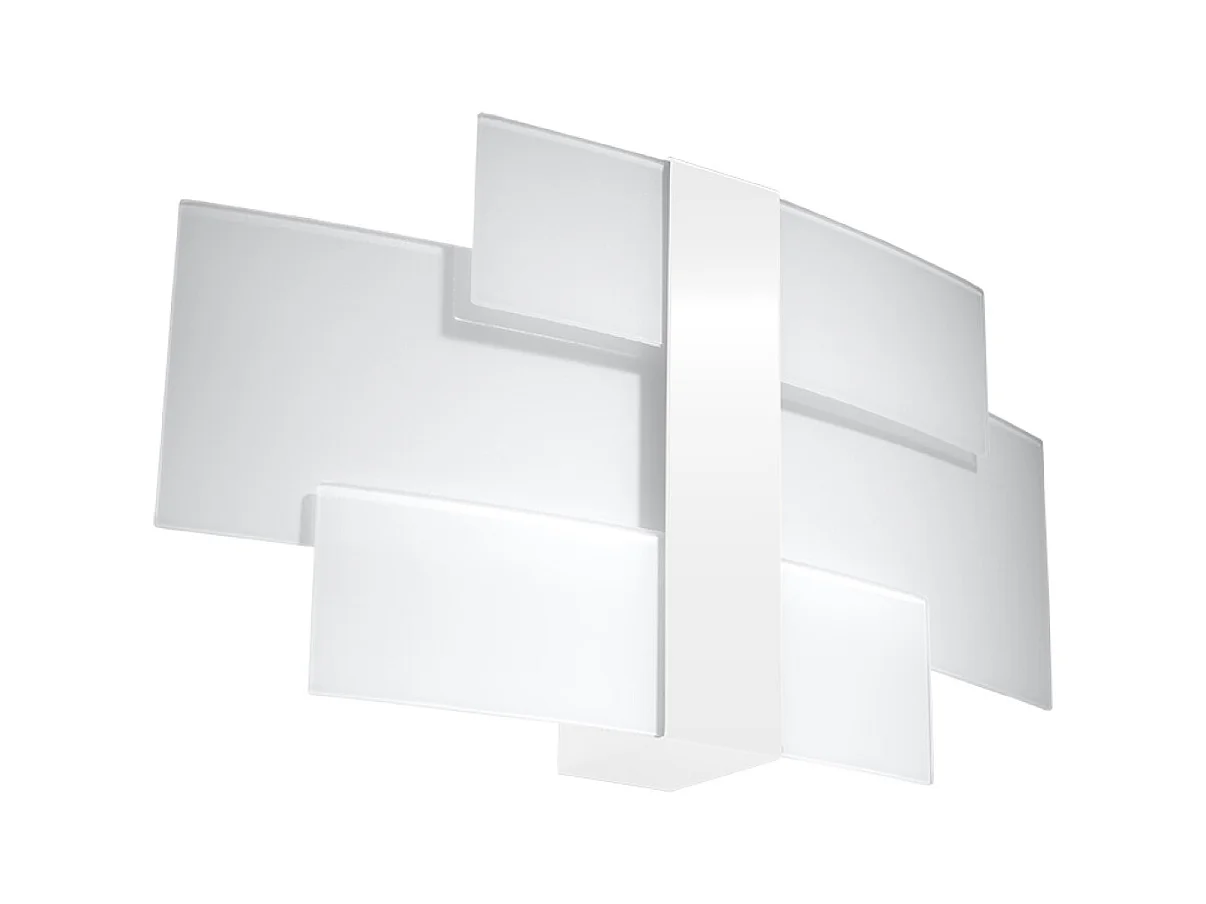 Wandlampen Zelora modern aus  Stahl/Glas - 2 lichtquellen 3000K - L.42 x H. cm - Weiß