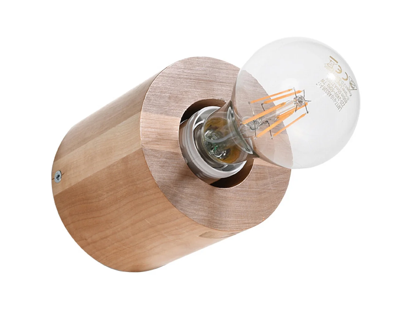 Wandlampen Nalvado skandinavisch aus  Holz - 1 lichtquellen 4000K - L.10 x H. cm - Naturholz