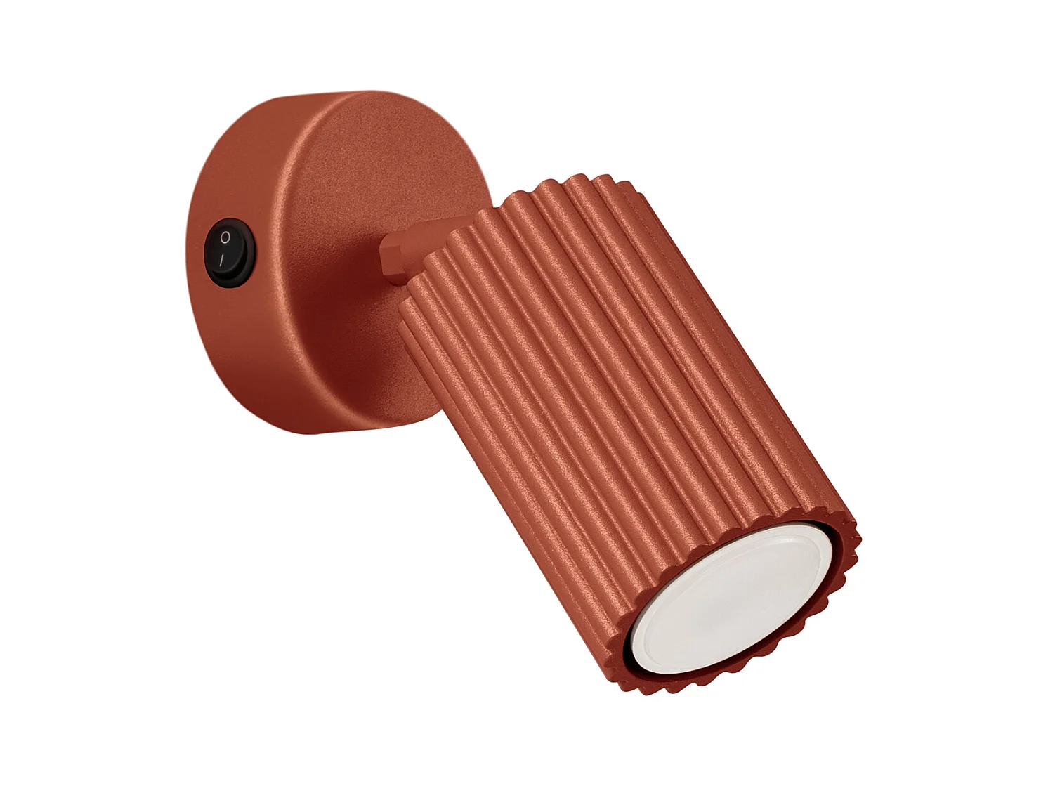 Wandlamp Gloow minimalistisch van  - 1 lichtbronnen 3000K - L.8 x H.16 cm - rode oker