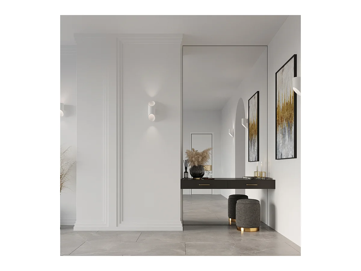 Lampade da parete Zitiex moderno di alluminio - 1 sorgenti luminose 4000K - L.10 x A.30 cm - bianco