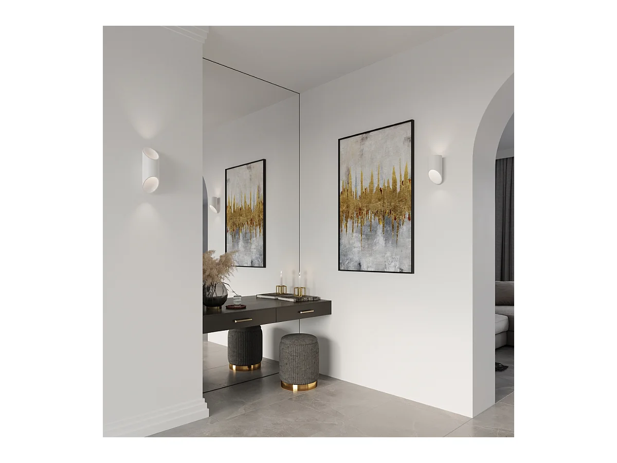 Lampade da parete Zitiex moderno di alluminio - 1 sorgenti luminose 4000K - L.10 x A.30 cm - bianco