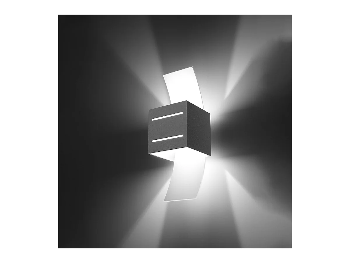 Lampade da parete Solenix moderno di alluminio/vetro - 1 sorgenti luminose 4000K - L.10 x A.30 cm - bianco