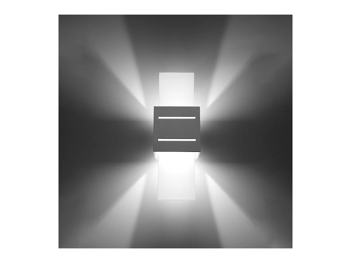 Lampade da parete Solenix moderno di alluminio/vetro - 1 sorgenti luminose 4000K - L.10 x A.30 cm - bianco