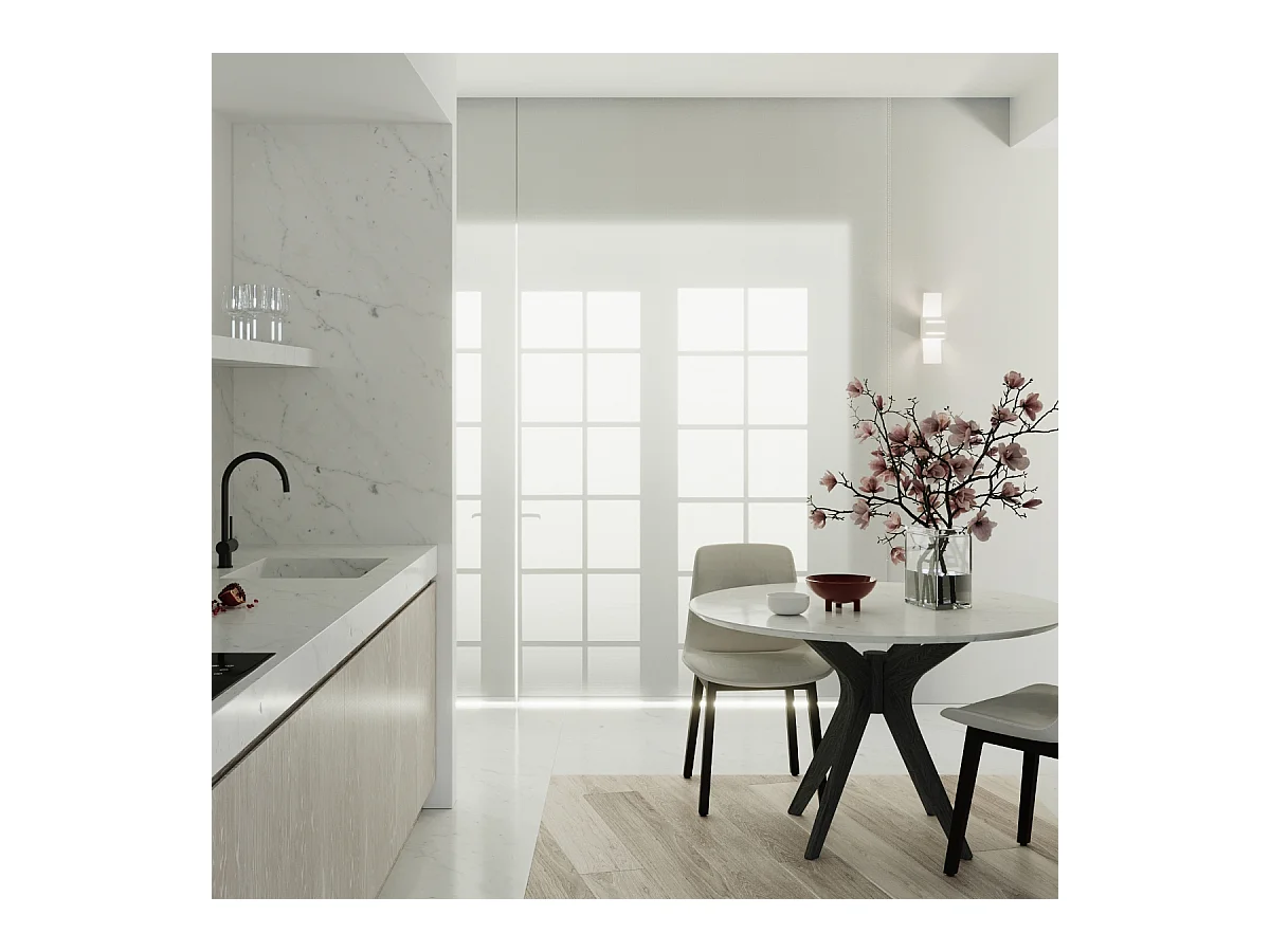 Lampade da parete Solenix moderno di alluminio/vetro - 1 sorgenti luminose 4000K - L.10 x A.30 cm - bianco