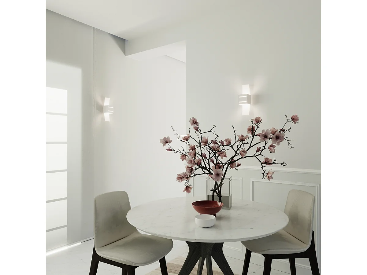 Appliques Solenix moderne en aluminium/verre - 1 sources lumineuses 4000K - L.10 x H.30 cm - blanc