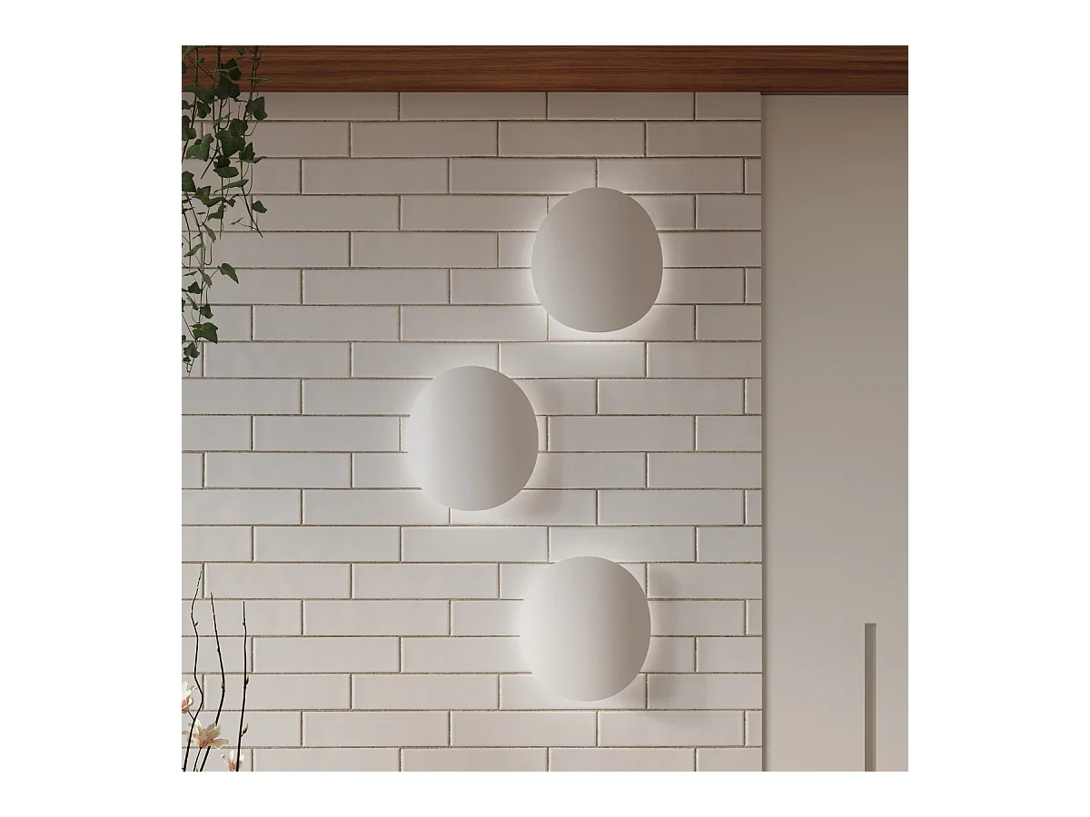 Lampade da parete Perceptix moderno di acciaio - 2 sorgenti luminose 4000K - L.25 x A.29 cm - bianco