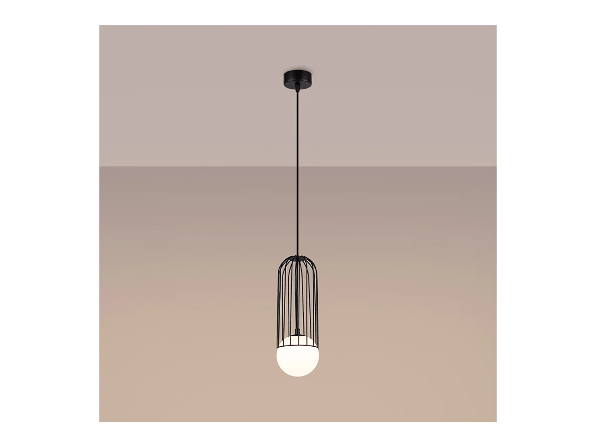 Hanglampen Zynex modern van  - 1 lichtbronnen 4000K - L.12 x H.115 cm - zwart