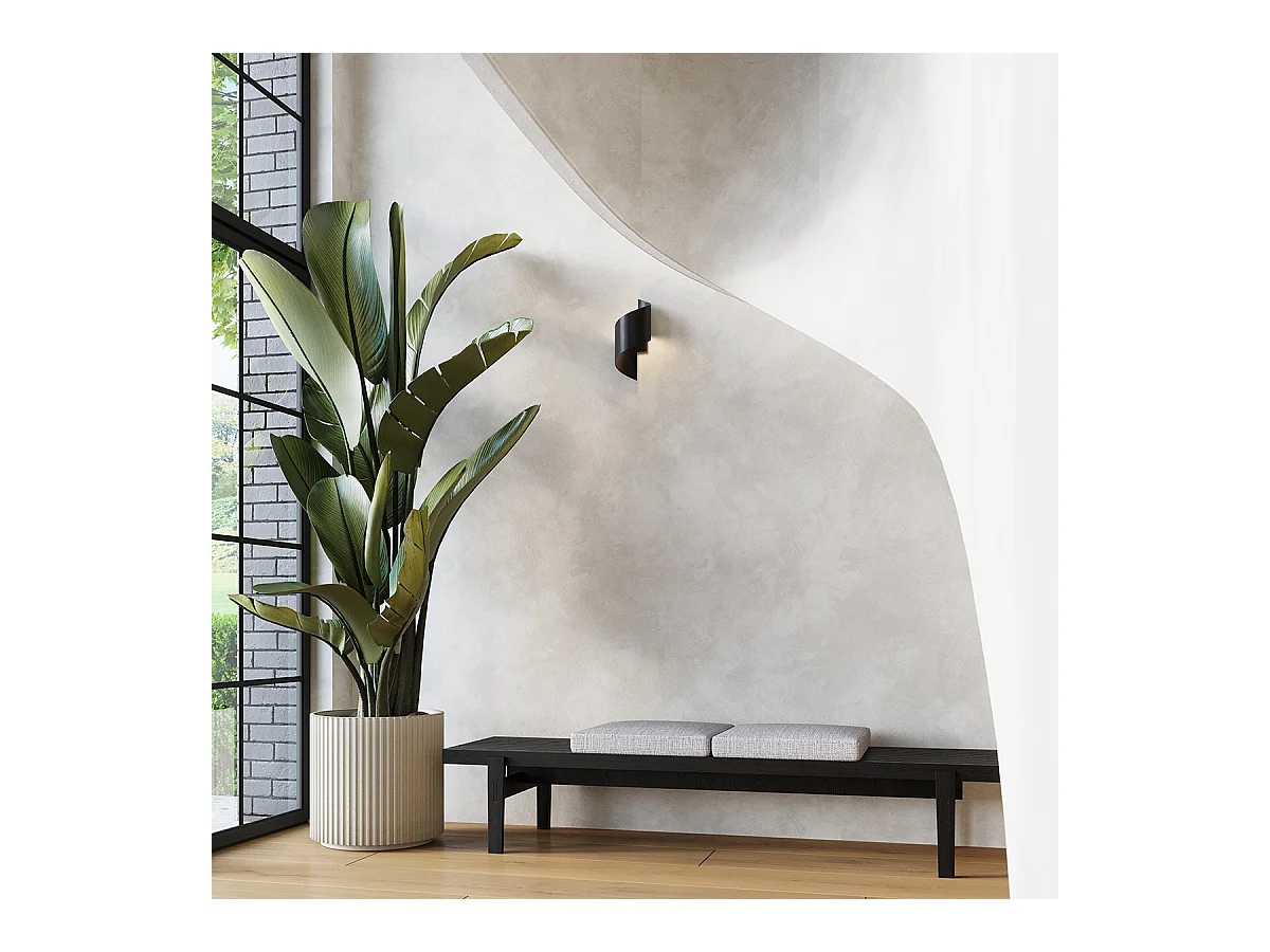 Appliques Zaltonia moderne en acier - 1 sources lumineuses 4000K - L.15 x H.31 cm - noir