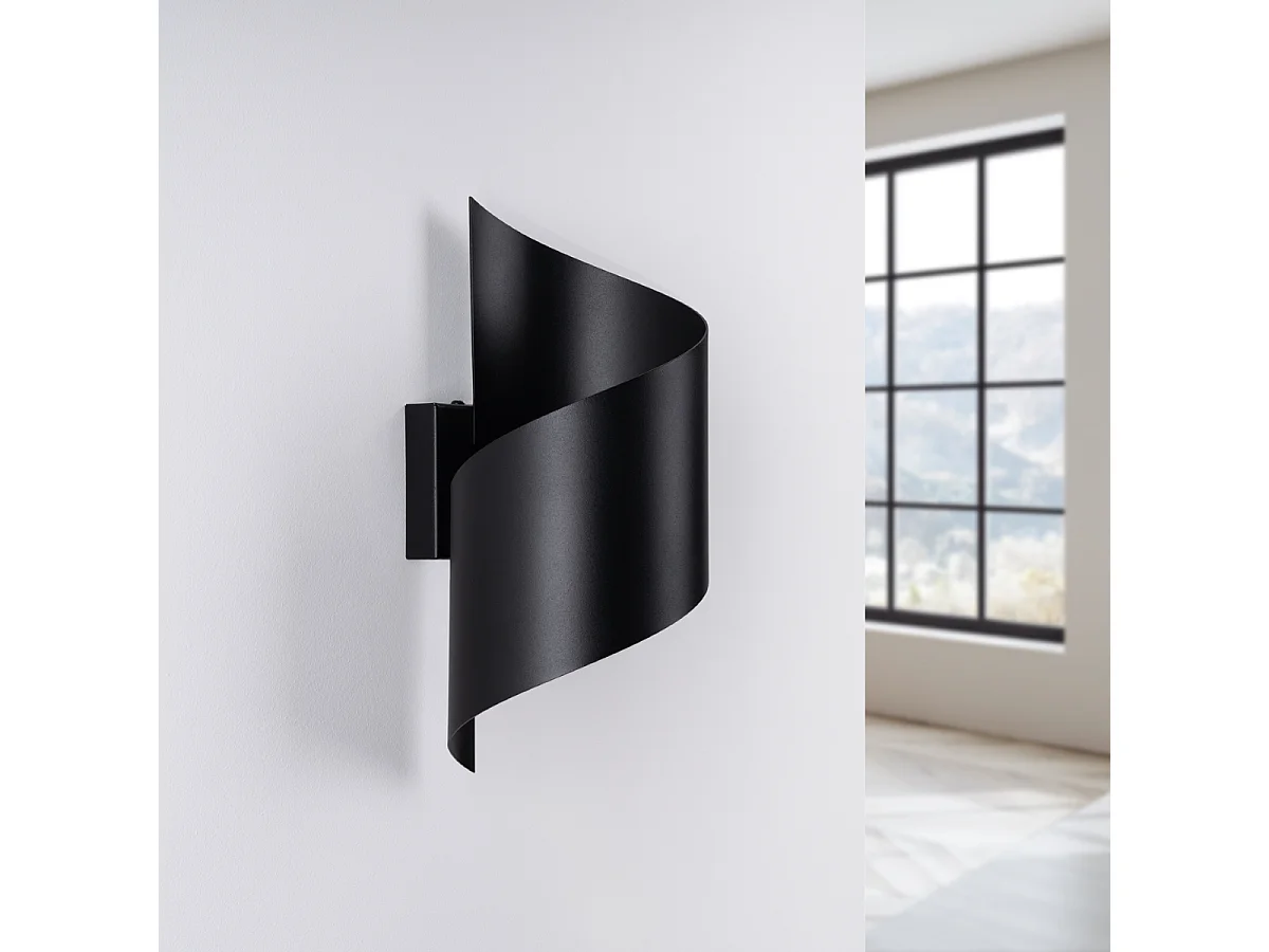 Appliques Zaltonia moderne en acier - 1 sources lumineuses 4000K - L.15 x H.31 cm - noir