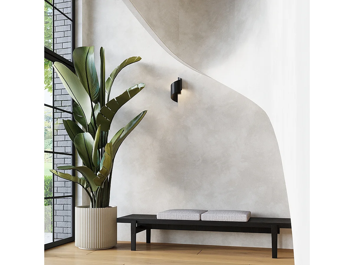 Appliques Zaltonia moderne en acier - 1 sources lumineuses 4000K - L.15 x H.31 cm - noir