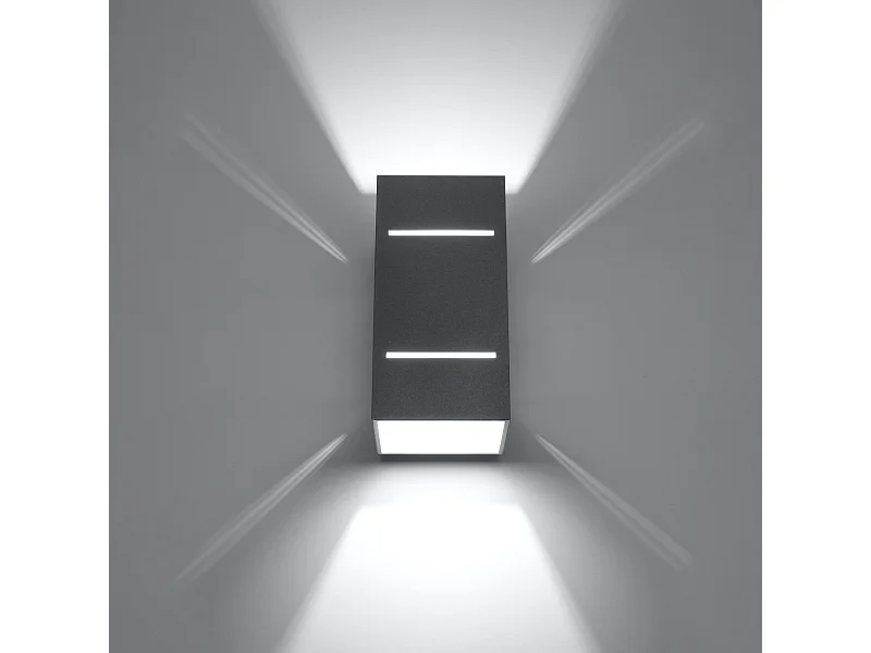 Candeeiros de parede Vivus sótão, alumínio - 1 fontes de luz 3000K - L.10 x H.20 cm - cinza