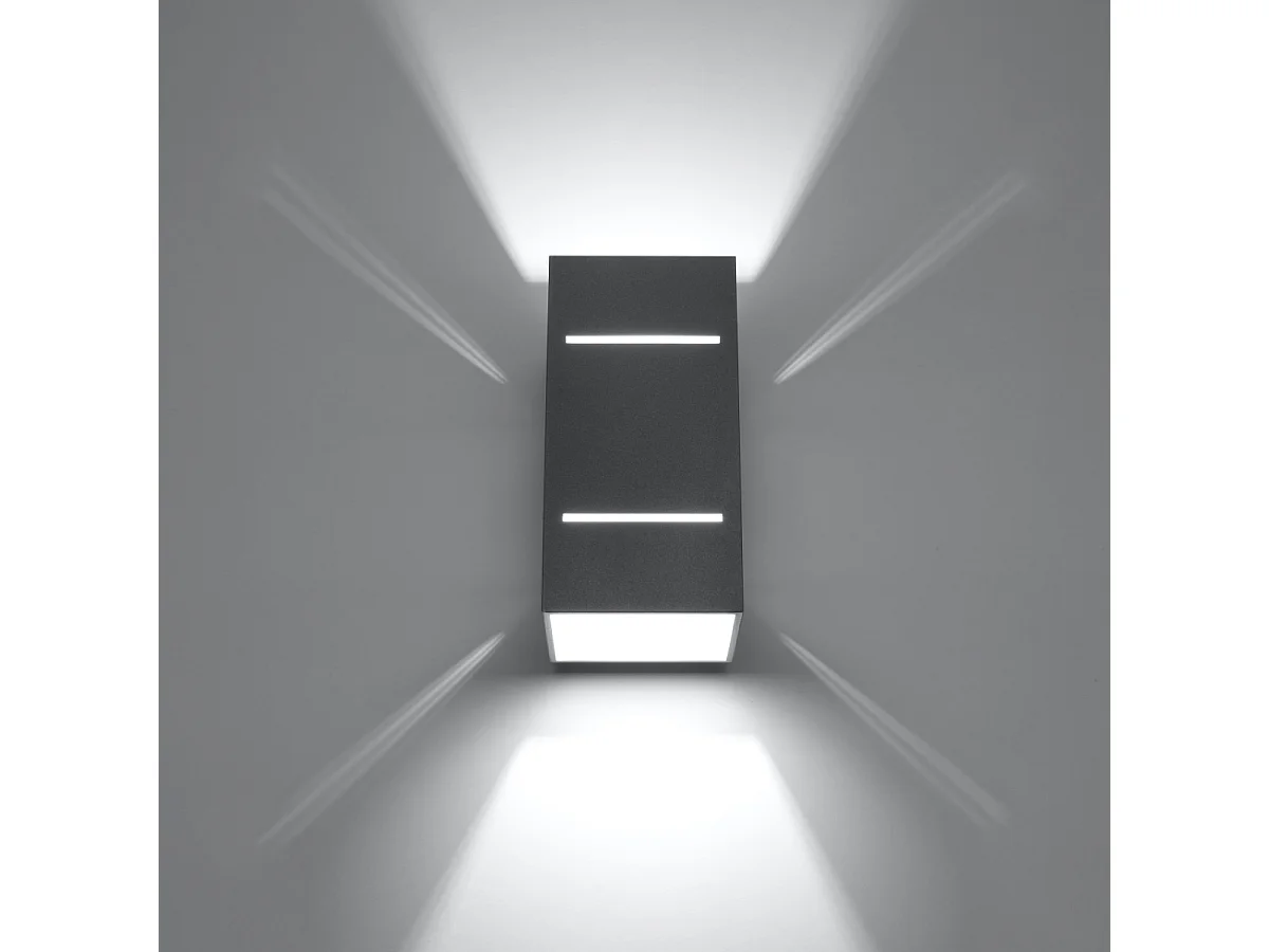 Candeeiros de parede Vivus sótão, alumínio - 1 fontes de luz 3000K - L.10 x H.20 cm - cinza