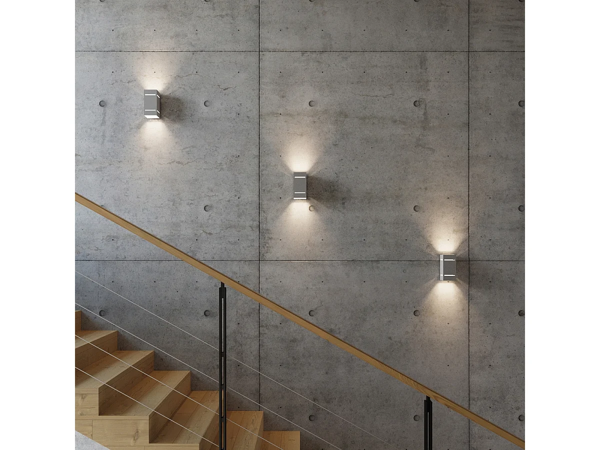 Appliques Vivus grenier en aluminium - 1 sources lumineuses 3000K - L.10 x H.20 cm - gris