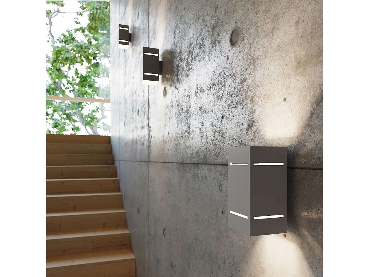 Appliques Vivus grenier en aluminium - 1 sources lumineuses 3000K - L.10 x H.20 cm - gris