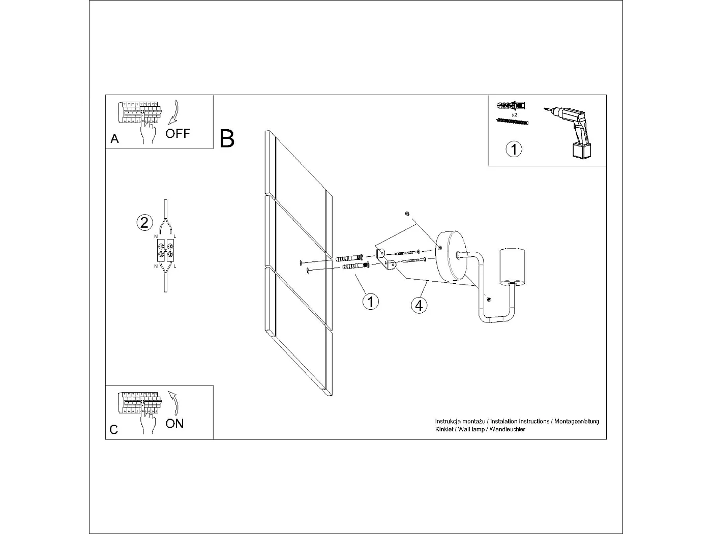 Applique Zimbo grenier en acier/bois - 1 sources lumineuses 4000K - L.8 x H.18,5 cm - noir/bois naturel
