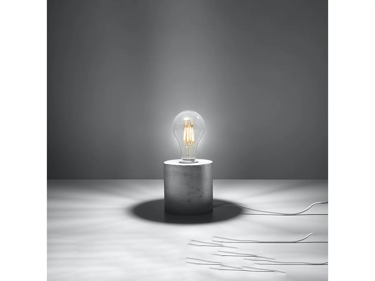 Lampy biurkowe industrialny Nalvado, beton - 1 źródło światła 3000K - L.10 x H.10 cm - szary