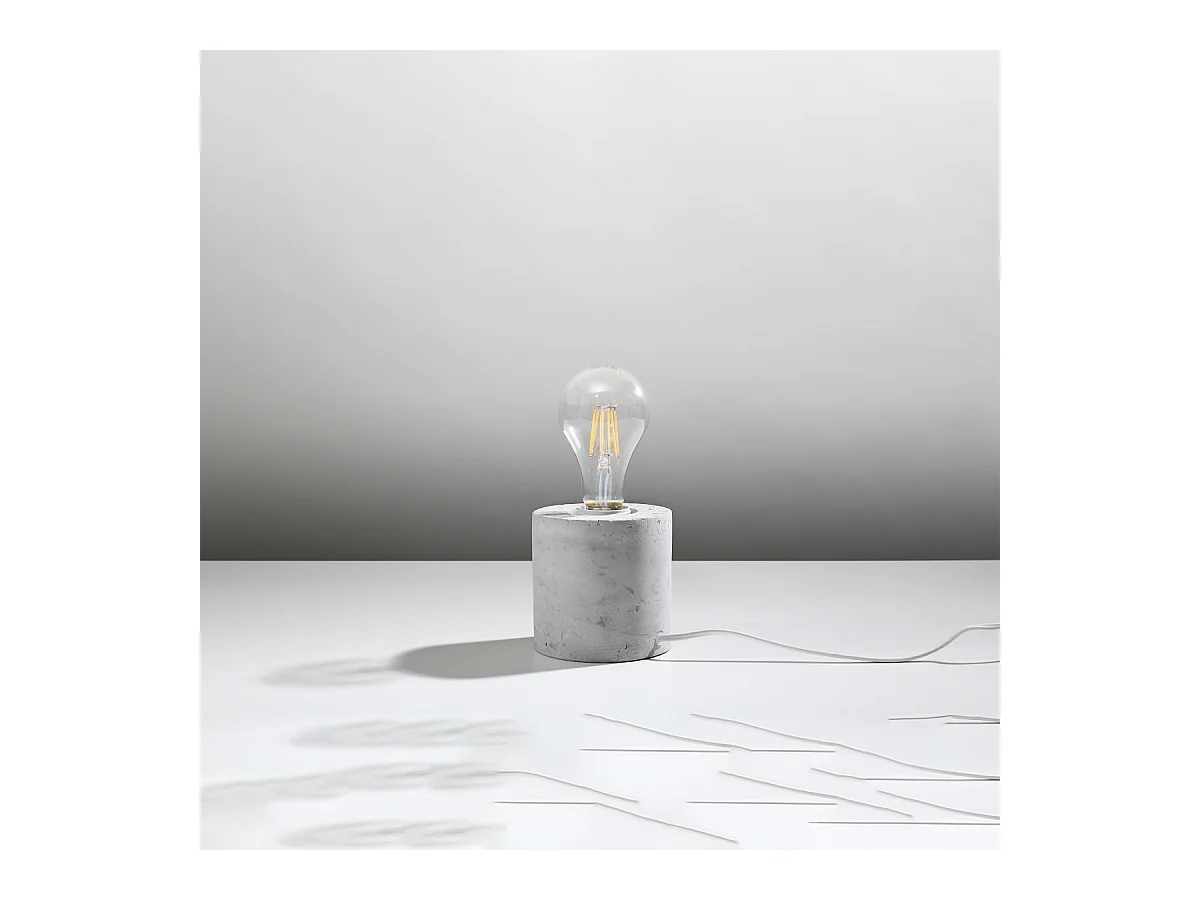 Lampy biurkowe industrialny Nalvado, beton - 1 źródło światła 3000K - L.10 x H.10 cm - szary