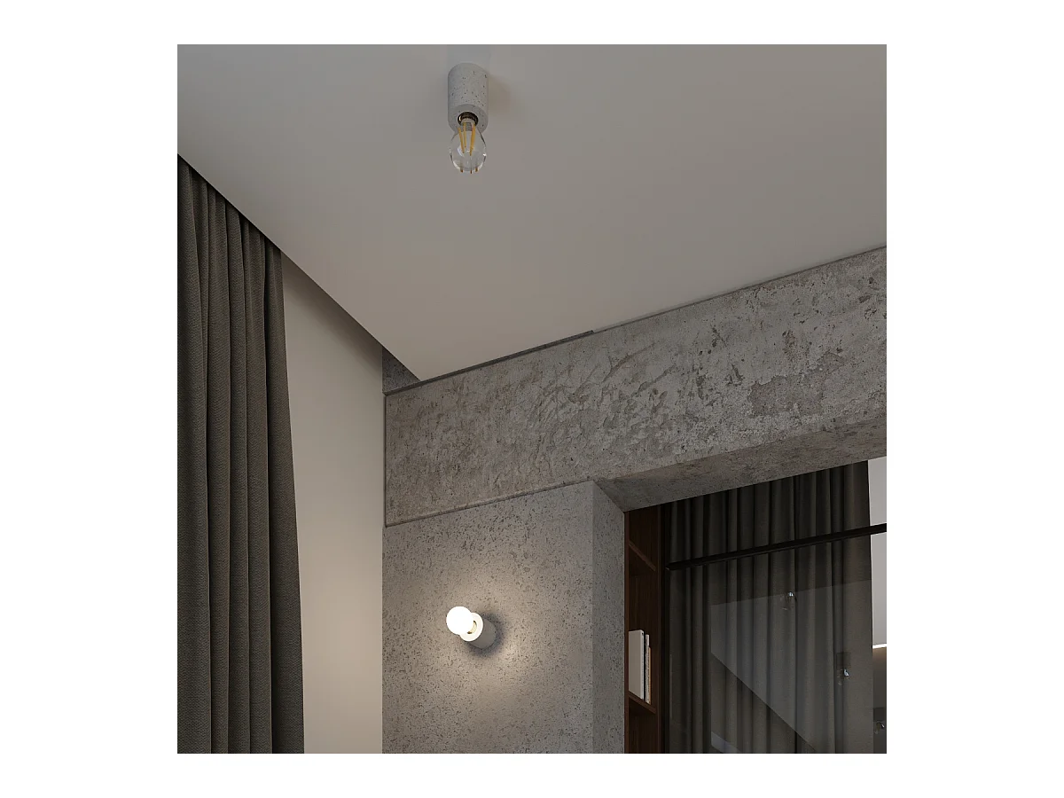 Lampy biurkowe industrialny Nalvado, beton - 1 źródło światła 3000K - L.10 x H.10 cm - szary