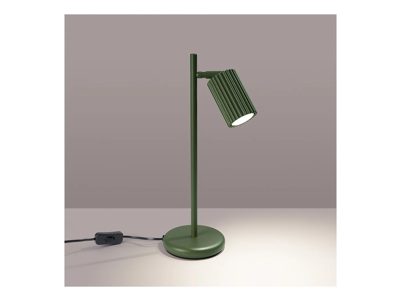 Lampa biurkowa minimalistyczny Gloow, aluminium - 1 źródło światła 4000K - L.14.5 x H.43 cm - zielony oliwkowy