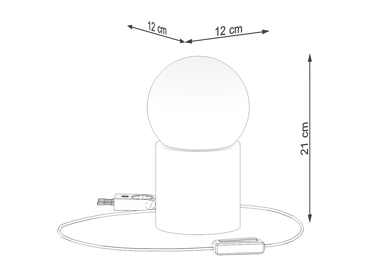 Lampes de bureau Lust moderne en bois - 1 sources lumineuses 4000K - L.12 x H.21 cm - bois naturel