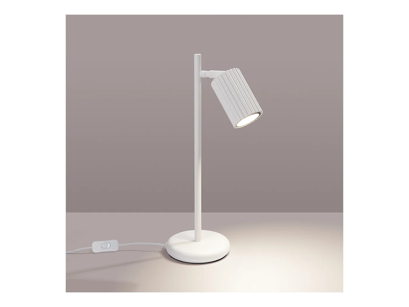 Lampa biurkowa minimalistyczny Gloow, aluminium - 1 źródło światła 4000K - L.14.5 x H.43 cm - biały