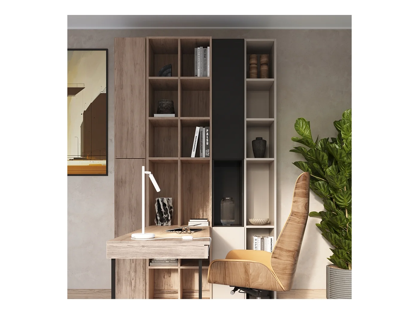 Lampa biurkowa nowoczesny Brill, stal - 1 źródło światła 3000K - L.14 x H.43 cm - biały