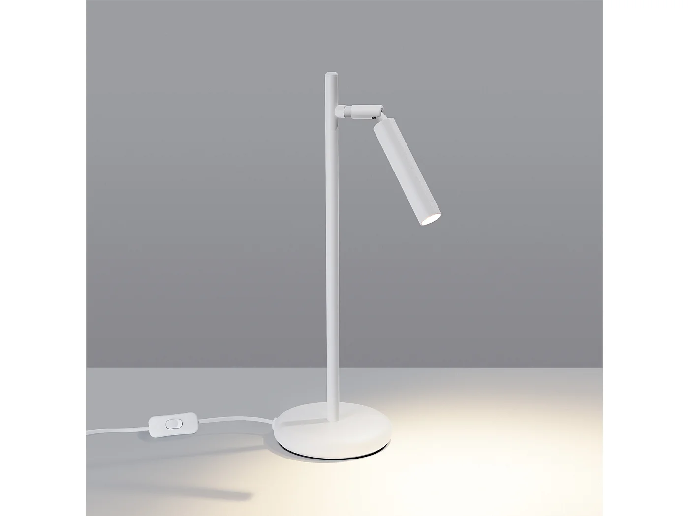 Lampe de bureau Brill moderne en acier - 1 sources lumineuses 3000K - L.14 x H.43 cm - blanc