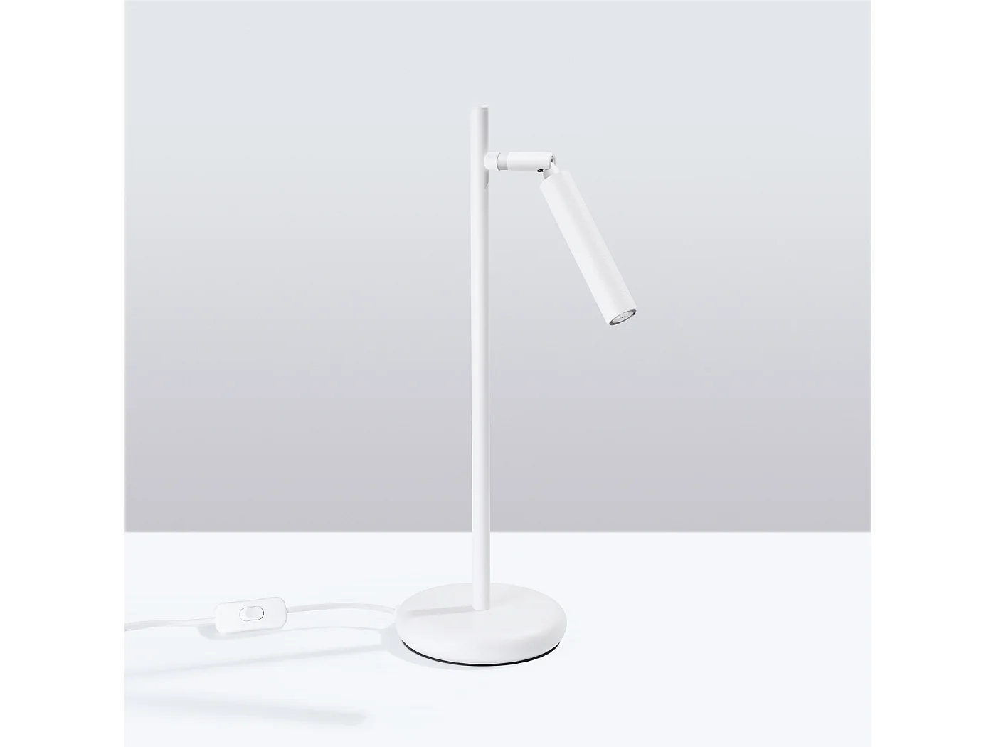 Lampe de bureau Brill moderne en acier - 1 sources lumineuses 3000K - L.14 x H.43 cm - blanc