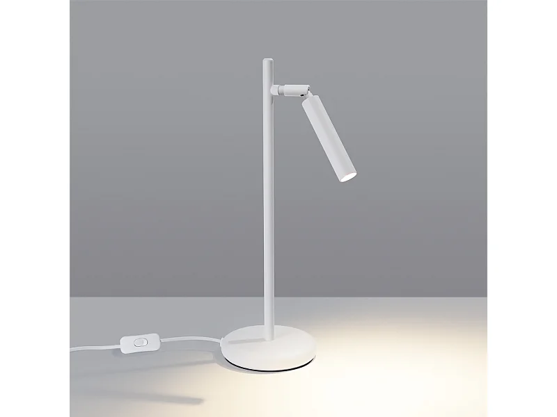 Lampe de bureau Brill moderne en acier - 1 sources lumineuses 3000K - L.14 x H.43 cm - blanc